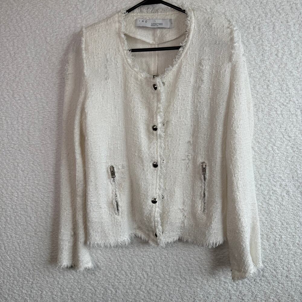 IRO Agnette tweed jacket white size 36 blazer business comfort luxury